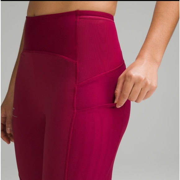 NWT lululemon SenseKnit Composite HR Running Tight 28" in Pomegranate size 4 - Picture 4 of 9